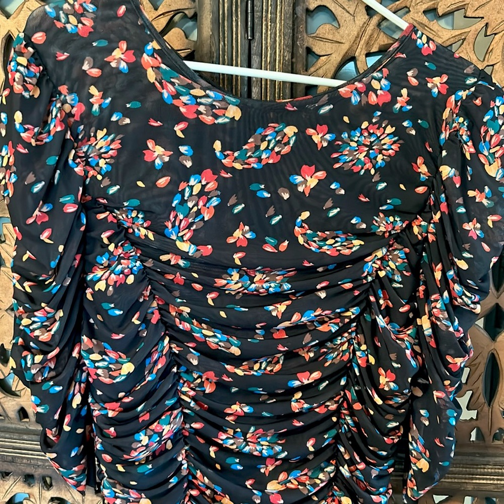 FREE PEOPLE NWT!!! scrunch texture dress size medium with high slit on side.